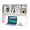 Computer Desktop Bookcase with 4 Cubbies and Open Back Compartment